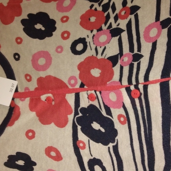 Cooperative Nordstrom floral blue and pink button down cardigan Sz Small - Picture 7 of 17